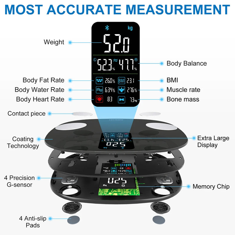 Báscula de Peso Corporal Digital Inteligente Insmart 180 Kg