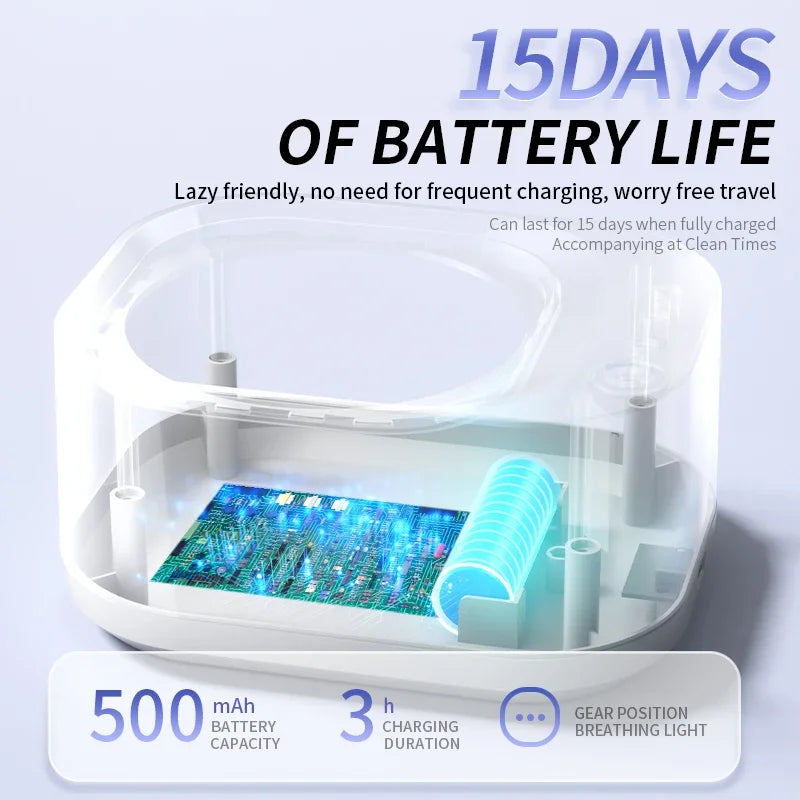Limpiador Ultrasónico Portátil 48kHz, Máquina de Limpieza para Brackets, Retenedores y Dentaduras
