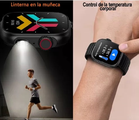 Smartwatch con Linterna LED y Pantalla HD de 2,01" Impermeable
