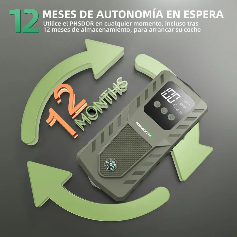 Arrancador de Batería 12V 6000A para Coche Camión SUV Moto