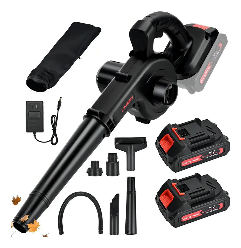 Soplador Aspiradora Inalámbrica 850W con 2 Baterías 4 en 1
