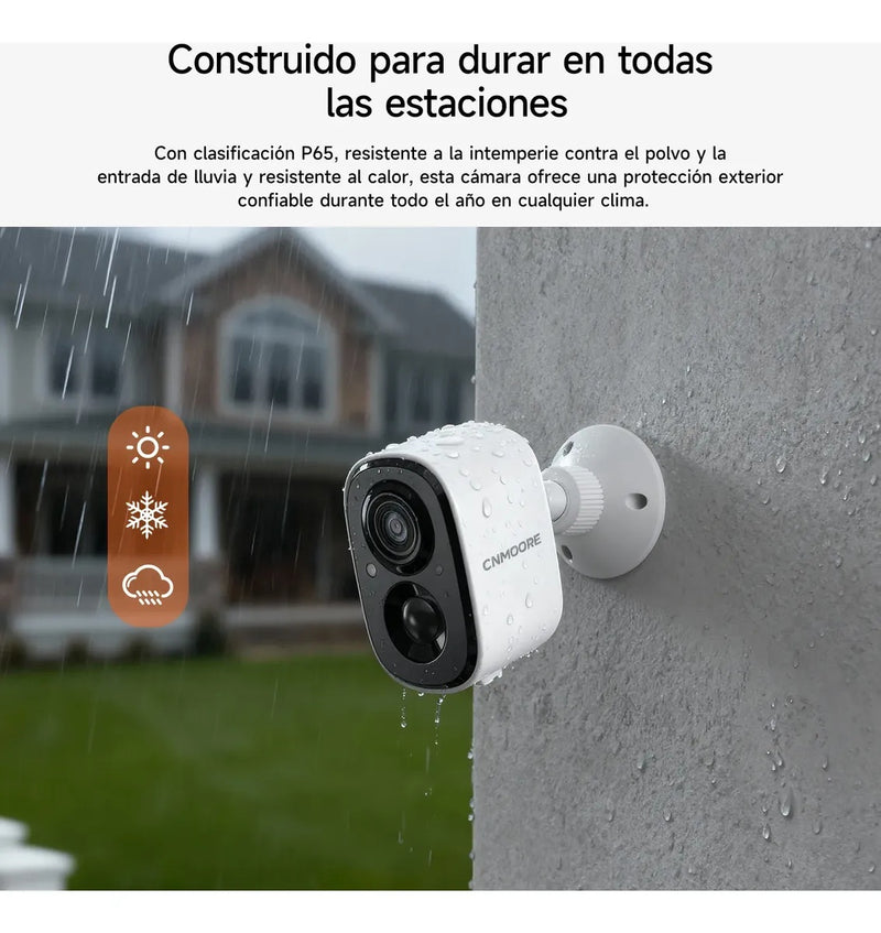 Cámara Vigilancia Wifi 4MP Batería Exterior sin Cables