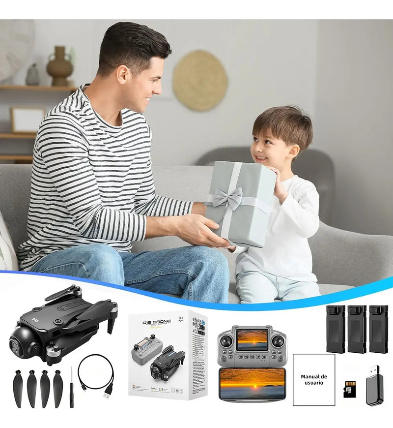 Drone Ourlife Cámara 8k Pantalla Control Remoto 3 Baterías