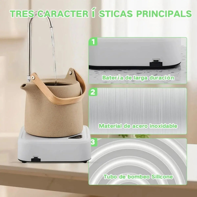 Dispensador de Agua Eléctrico Bomba, Recargable y Portátil