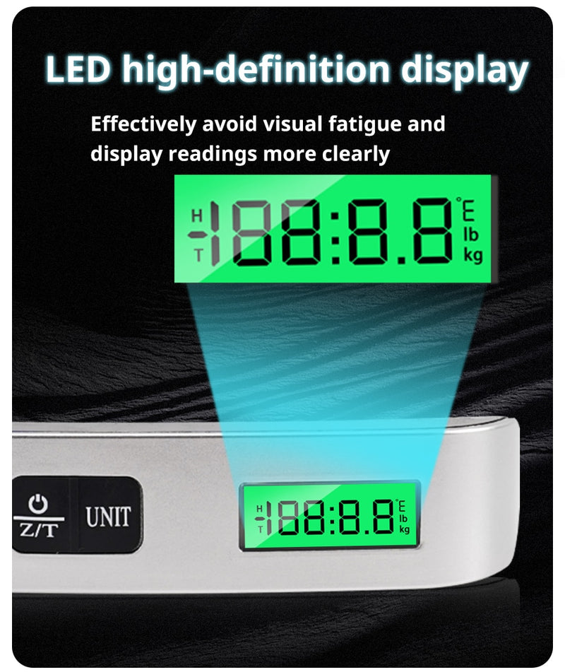 Báscula Digital Electrónica para Equipaje con Pantalla LCD