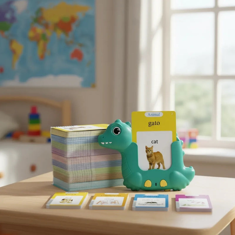 Dinosaurio Aprendizaje Tarjetas Lectura Español e Ingles 510 Palabras