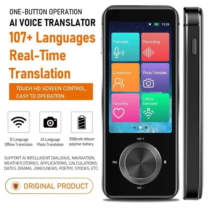 Traductor de Voz Inteligente M9 137 idiomas con Pantalla Táctil de 3"