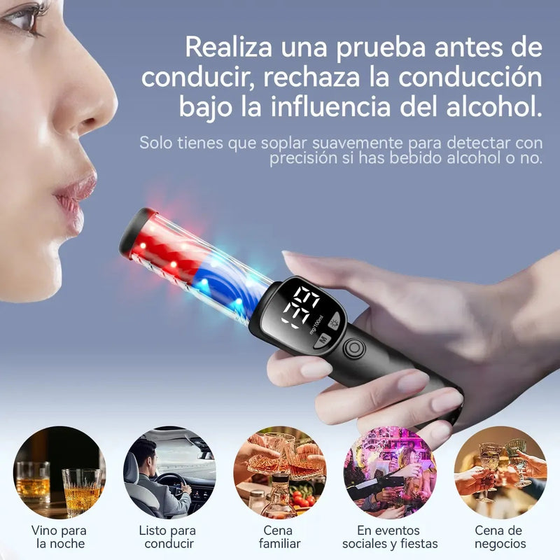 Alcoholímetro Portátil de Alta Precisión con Pantalla Digital