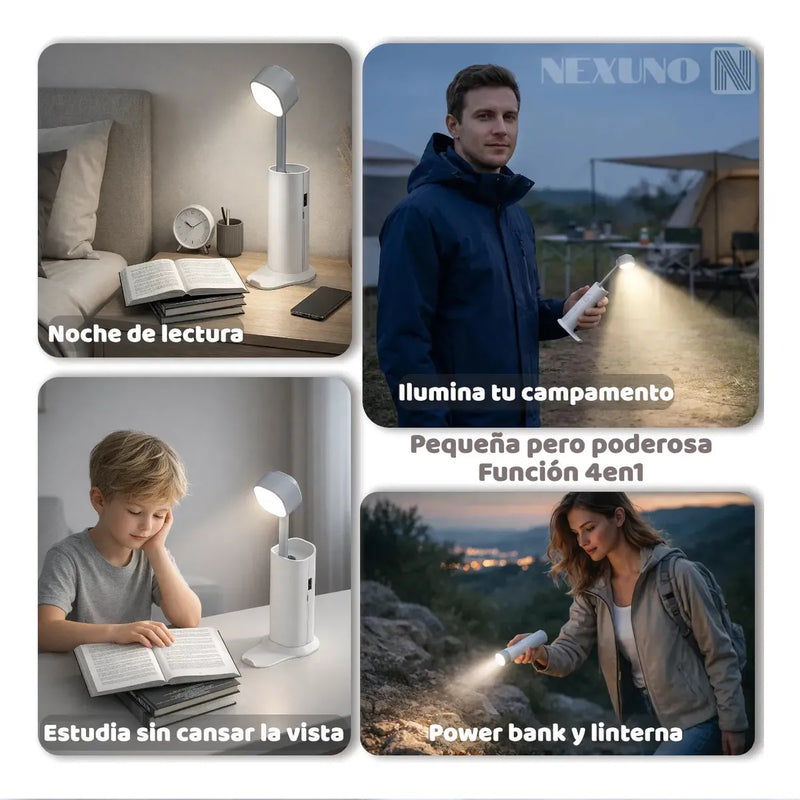 Lampara Escritorio Linterna USB LED Recargable 4en1