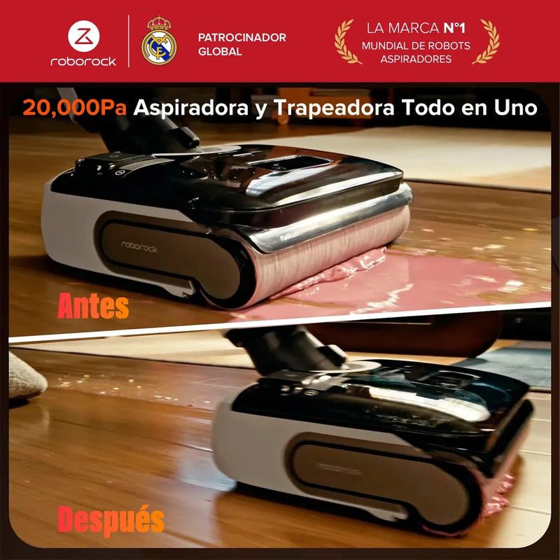 Aspiradora Inalámbrica en Seco y Húmedo Roborock F25 Blanca