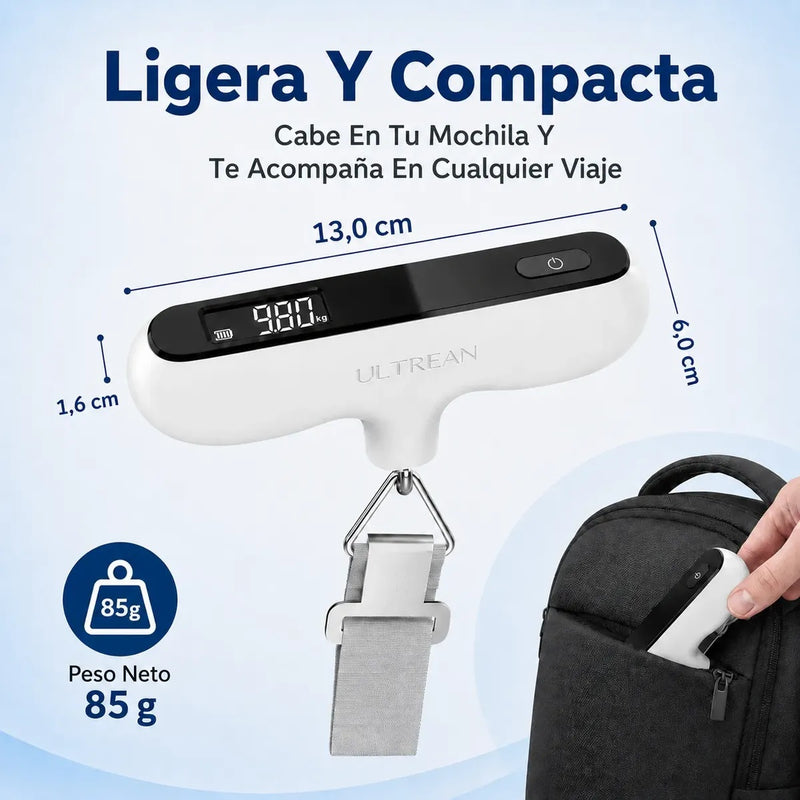 Bascula Digital Portatil Viaje para Maletas 50kg/100g