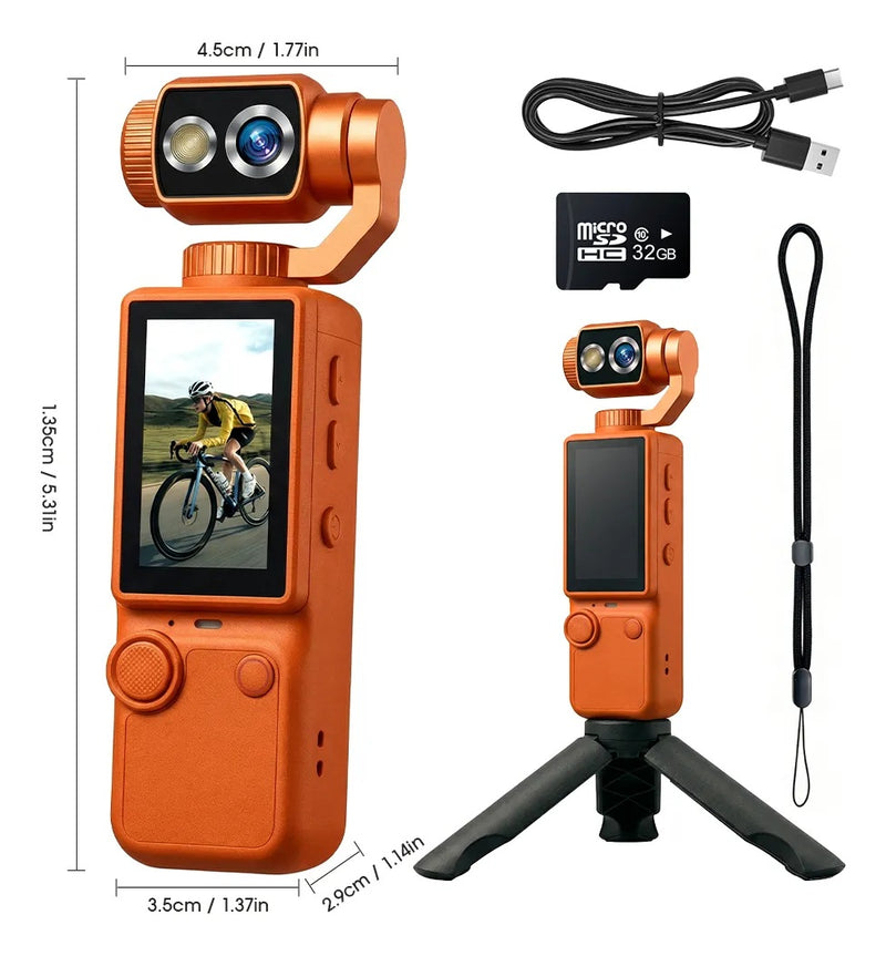 Cámara de Vlog Q8 4K Naranja