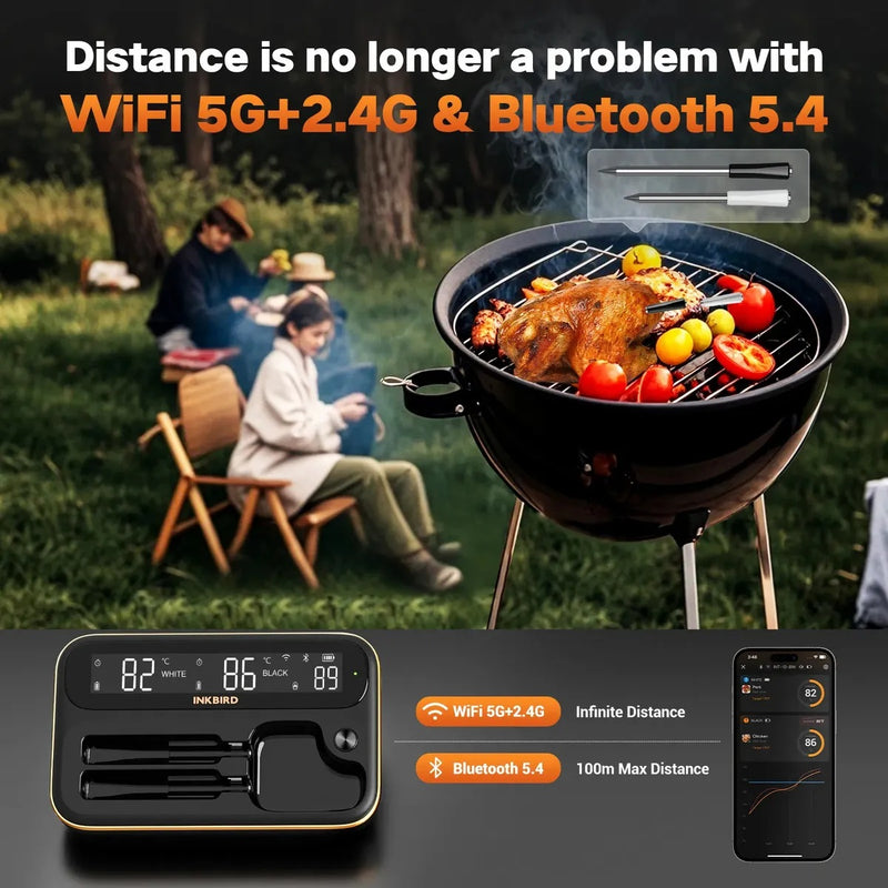 Termómetro de Cocina Inalámbrico Inteligente con Bluetooth y WIFI para Carne y Barbacoa