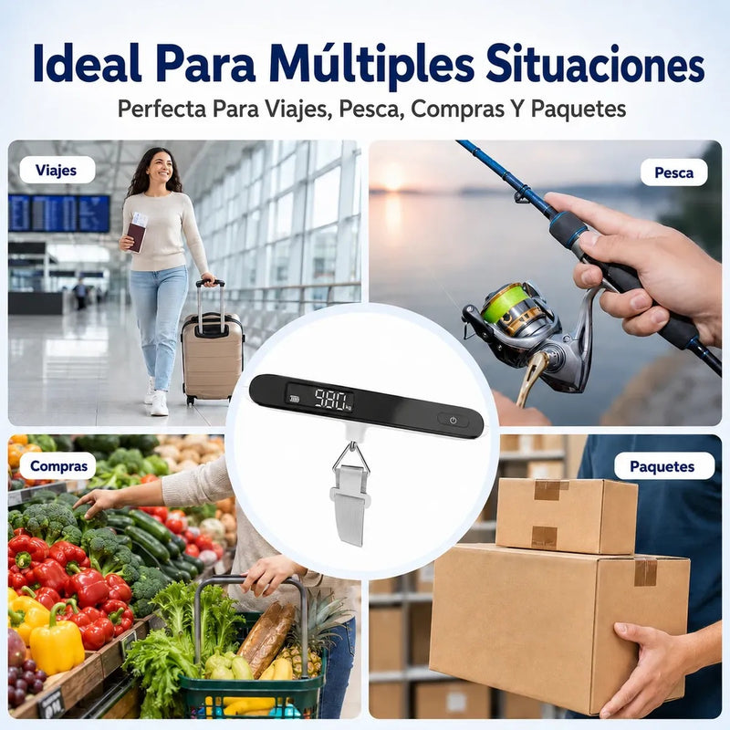 Bascula Digital Portatil Viaje para Maletas 50kg/100g