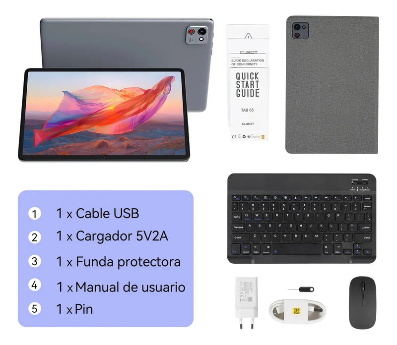 Cubot Tablet Tab 65 Ram 12gb Rom 128gb 10.1" Android 15 con IA Gemini Wif 5G