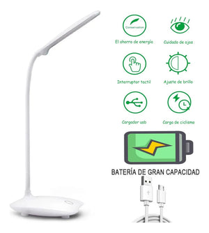 Lámpara LED Escritorio Ajustable Recargable USB para Lectura