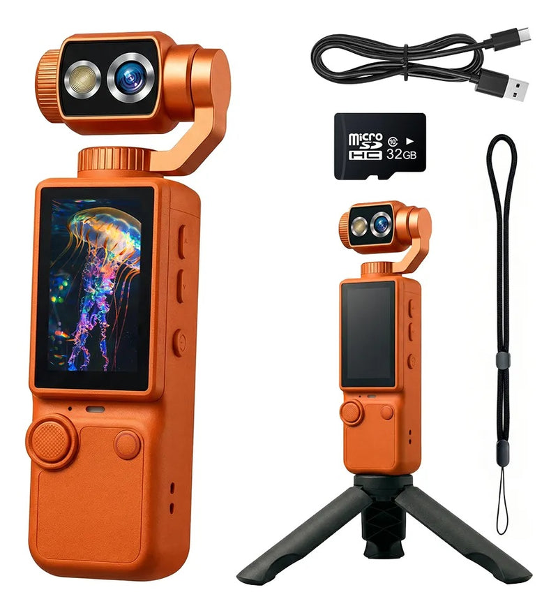 Cámara de Vlog Q8 4K Naranja