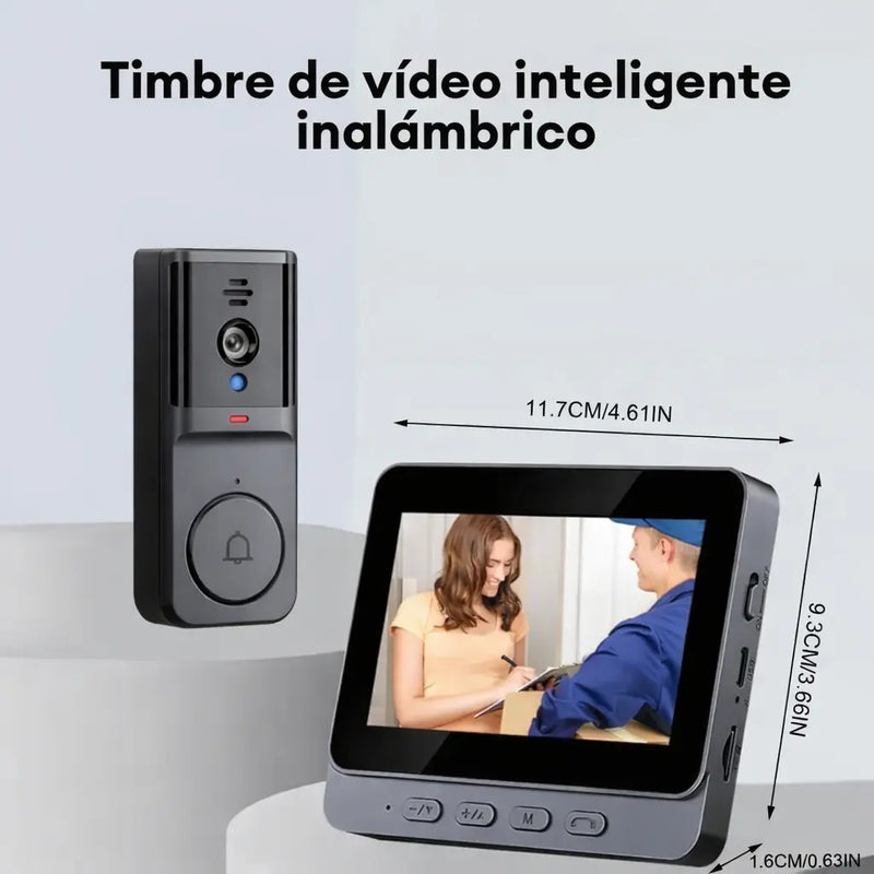 Timbre Inalámbrico con Cámara Inteligente y Pantalla de 4.3"