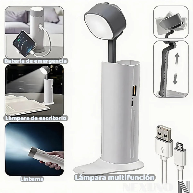 Lampara Escritorio Linterna USB LED Recargable 4en1
