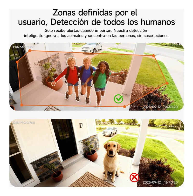 Cámara Vigilancia Wifi 4MP Batería Exterior sin Cables