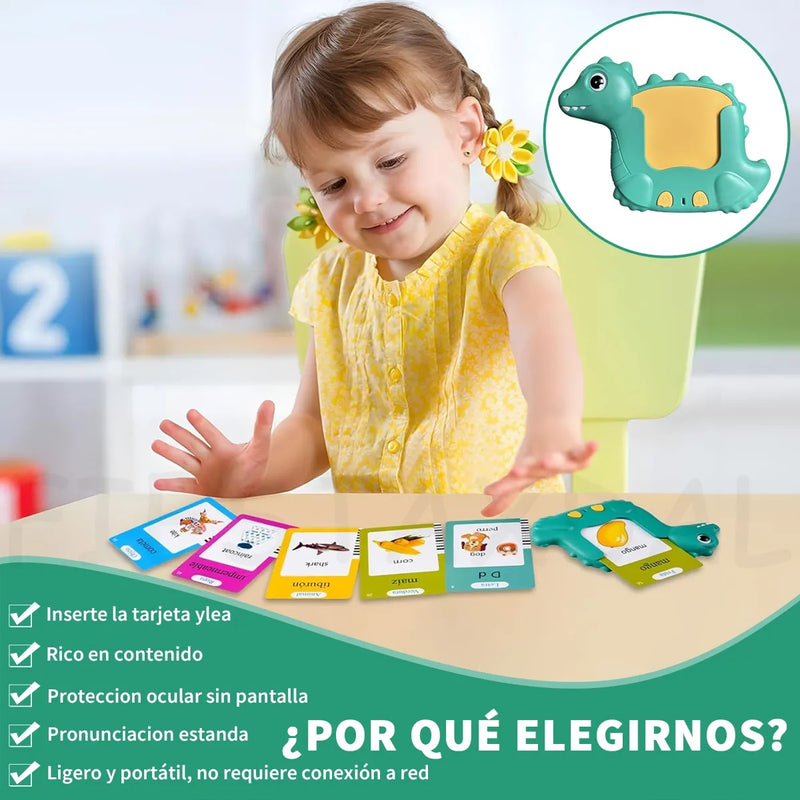Dinosaurio Aprendizaje Tarjetas Lectura Español e Ingles 510 Palabras