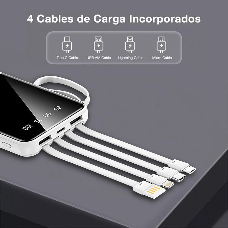 Batería Portátil Moreka, 10000mAh, Carga Rápida 5 en 1