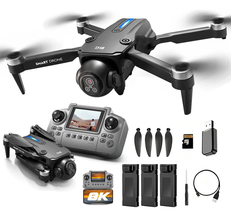Drone Ourlife Cámara 8k Pantalla Control Remoto 3 Baterías