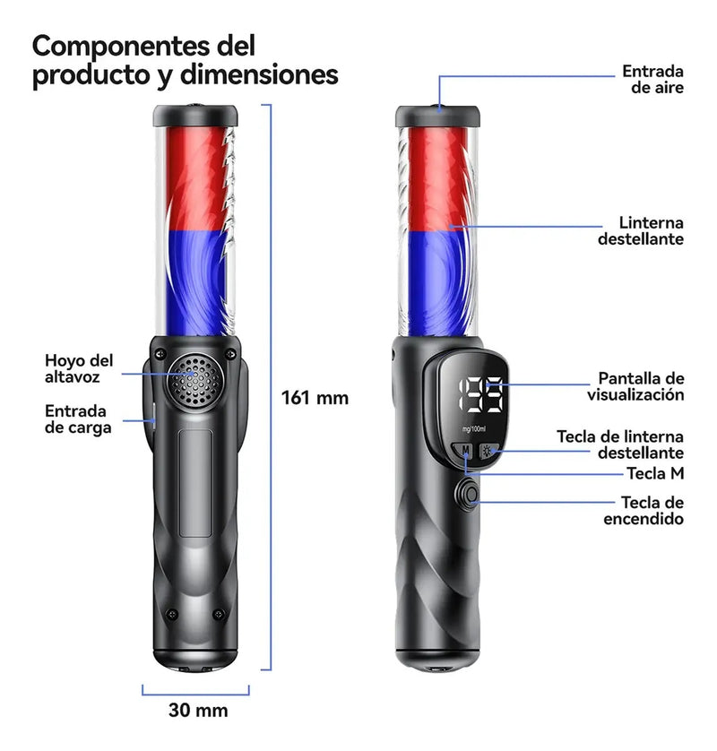 Alcoholímetro Portátil de Alta Precisión con Pantalla Digital