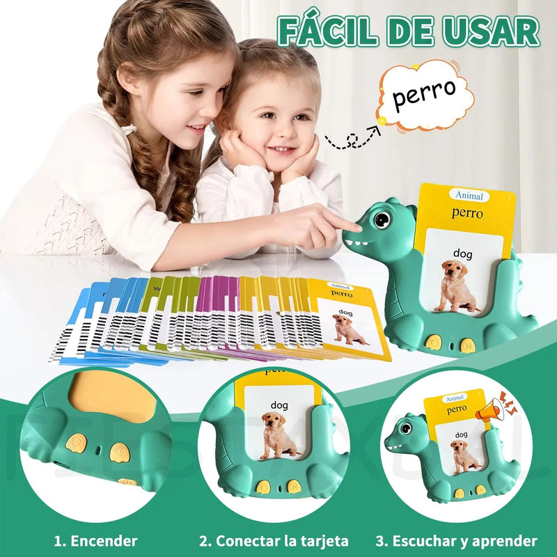 Dinosaurio Aprendizaje Tarjetas Lectura Español e Ingles 510 Palabras