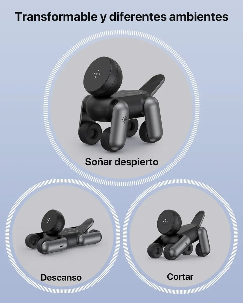 Cargador Inalámbrico 3 en 1 Robot Estación Perro Robot con Lámpara para Apple
