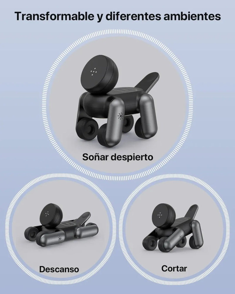 Cargador Inalámbrico 3 en 1 Robot Estación Perro Robot con Lámpara para Apple