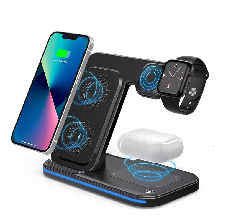 Cargador Inalámbrico Para iPhone/iwatch/AirPods 3 en 1