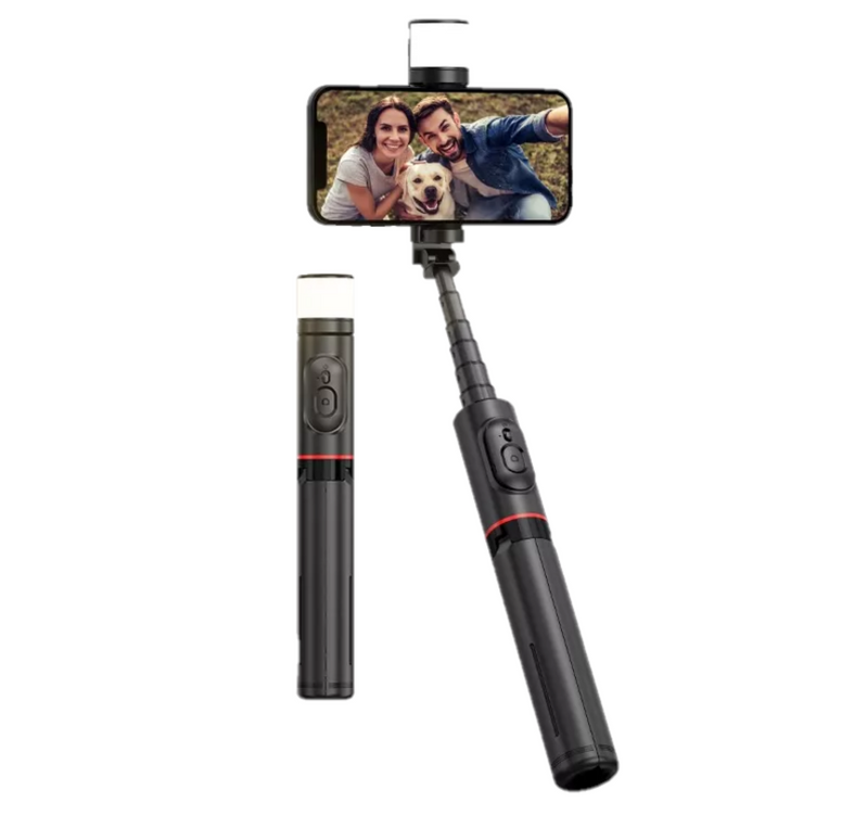 Selfies Stick Axnen con Trípode Bluetooth y Control Remoto/ Luz LED