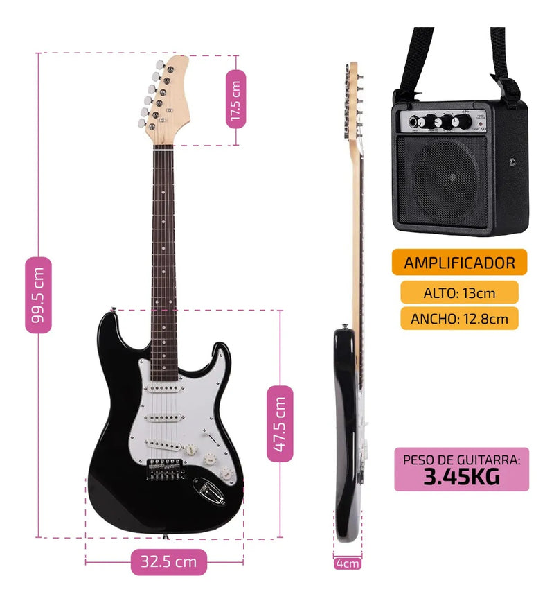 Guitarra Eléctrica con Amplificador 5W y Accesorios