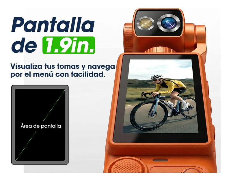 Cámara de Vlog Q8 4K Naranja
