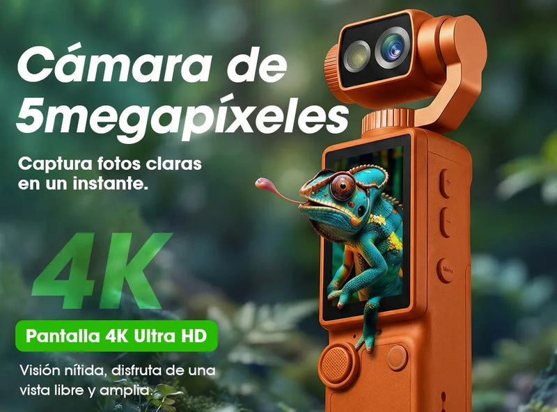 Cámara de Vlog Q8 4K Naranja