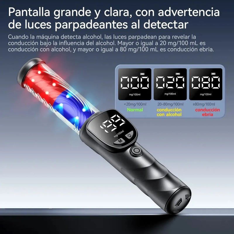 Alcoholímetro Portátil de Alta Precisión con Pantalla Digital