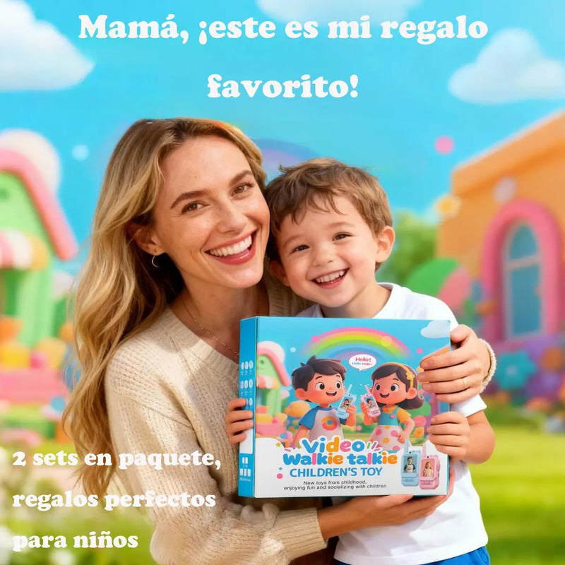 Walkie Talkie para Niños Pack de 2 con Video Recargable y Pantalla