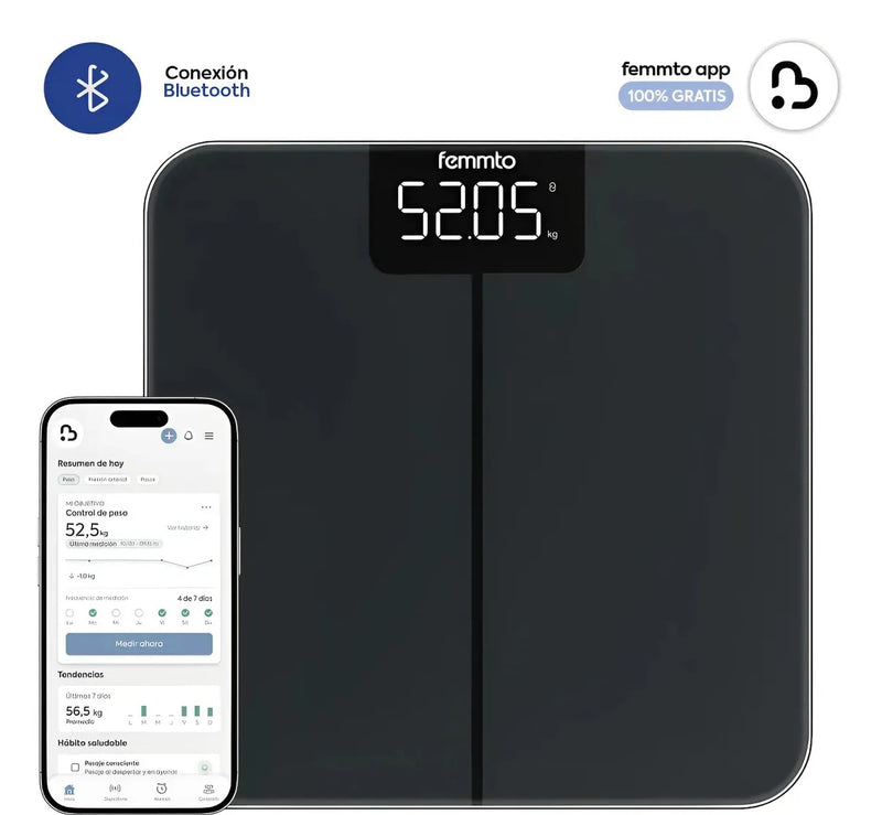 Báscula Corporal Digital con Sensor de Temperatura 180 Kg