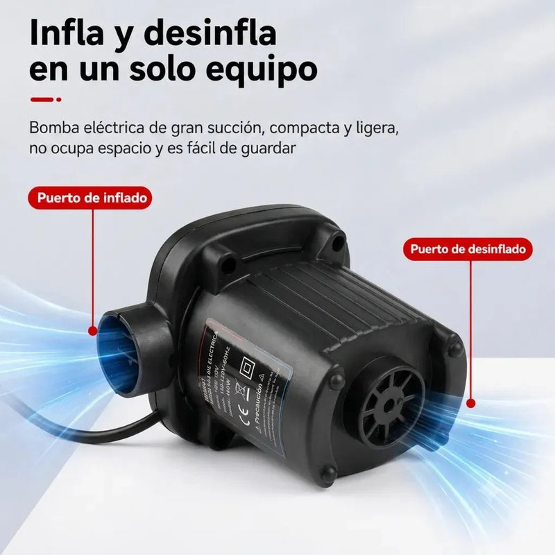 inflador electrico 160 W con 3 boquillas