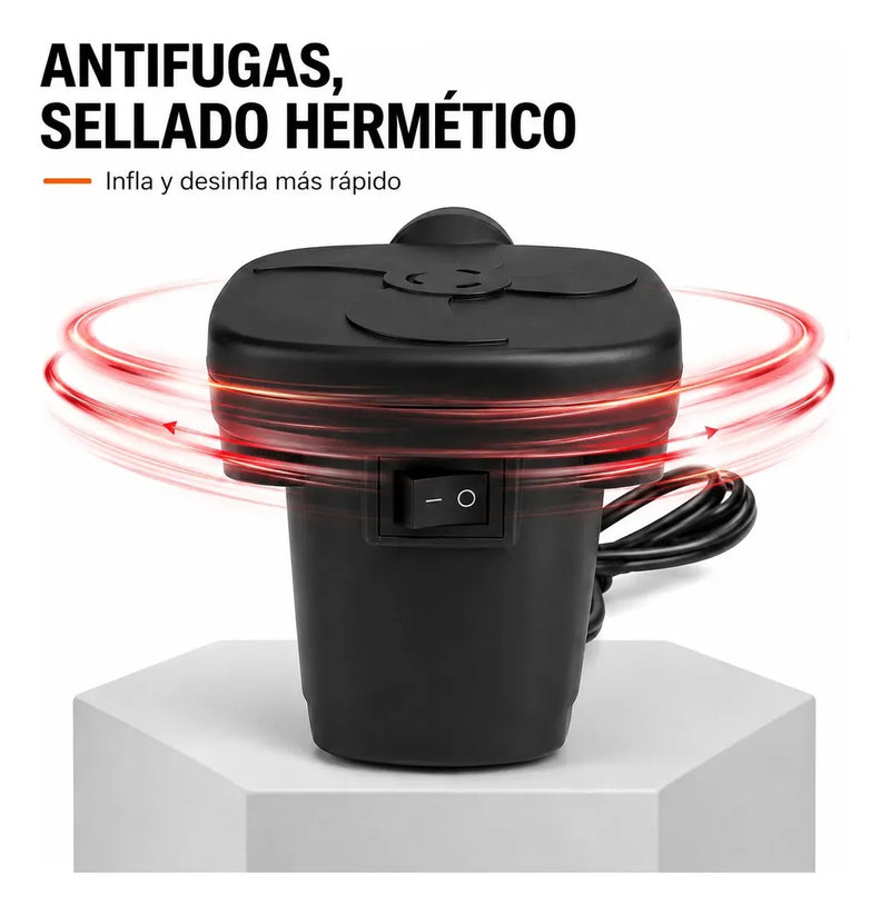 inflador electrico 160 W con 3 boquillas