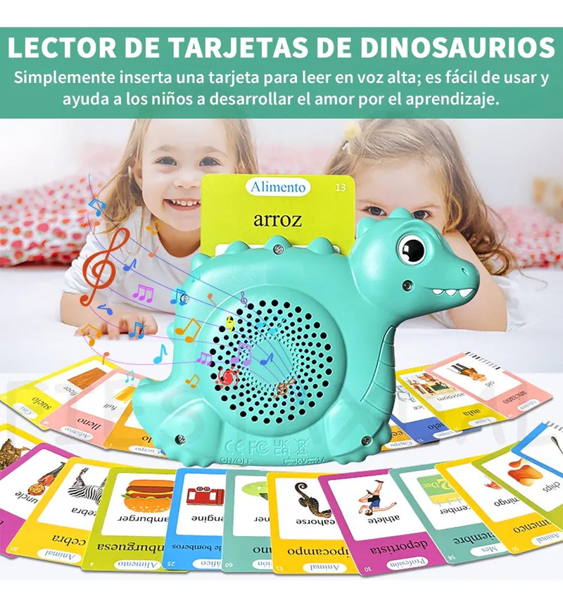 Dinosaurio Aprendizaje Tarjetas Lectura Español e Ingles 510 Palabras