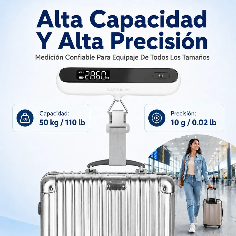 Bascula Digital Portatil Viaje para Maletas 50kg/100g