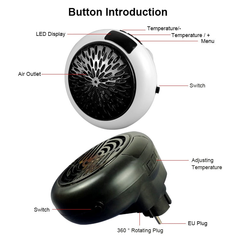 Mini Calentador Eléctrico Portátil con Termostato