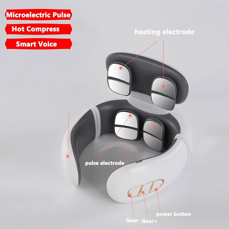 Masajeador de Cuello Inteligente con Vibración y Control por Voz