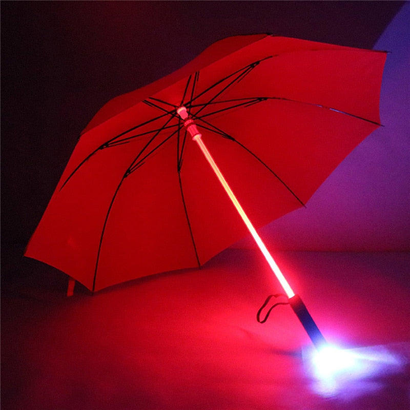 Paraguas con Bastón LED y Linterna