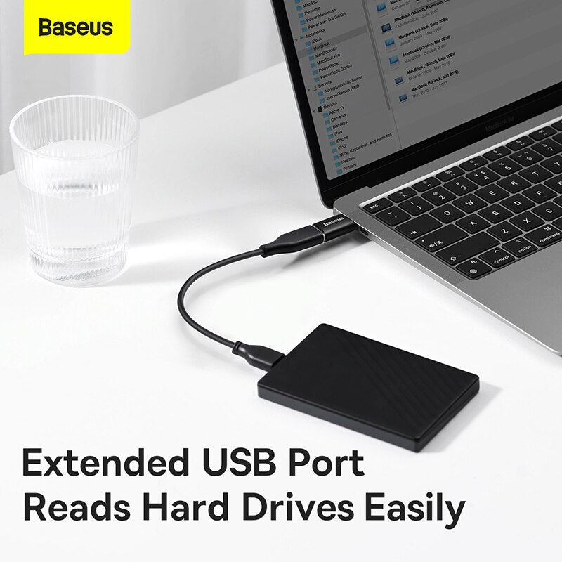 Adaptador Baseus USB 3,1 tipo C OTG de Sincronización de Datos de 10 Gbps