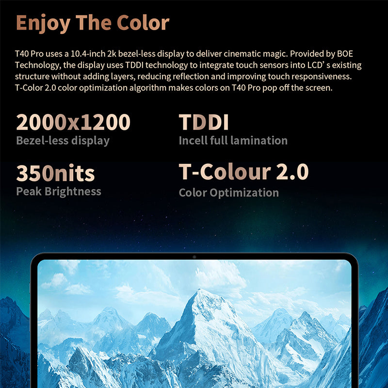 Tablet Teclast T40 Pro de 10,4", 8GB RAM, 128GB ROM, Android 11