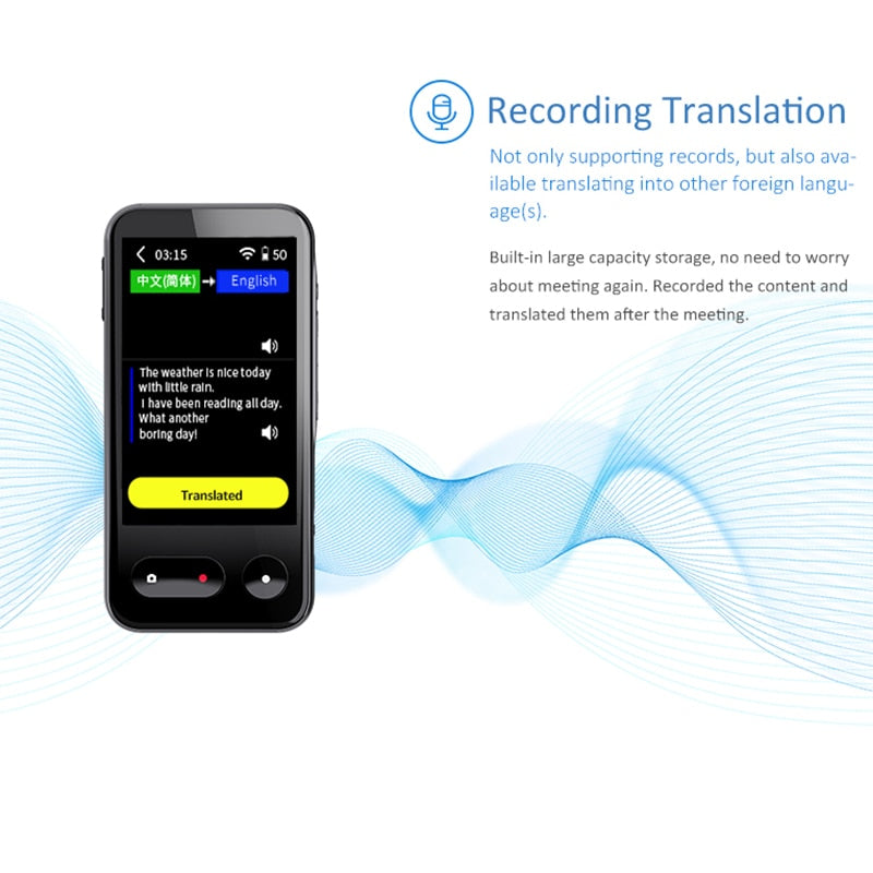 Traductor de Voz Inteligente T7 4G, Internet, 138 Idiomas en Tiempo Real